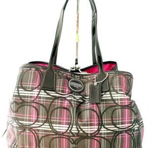Coach Berry Plaid Signature C Kisslock handbag